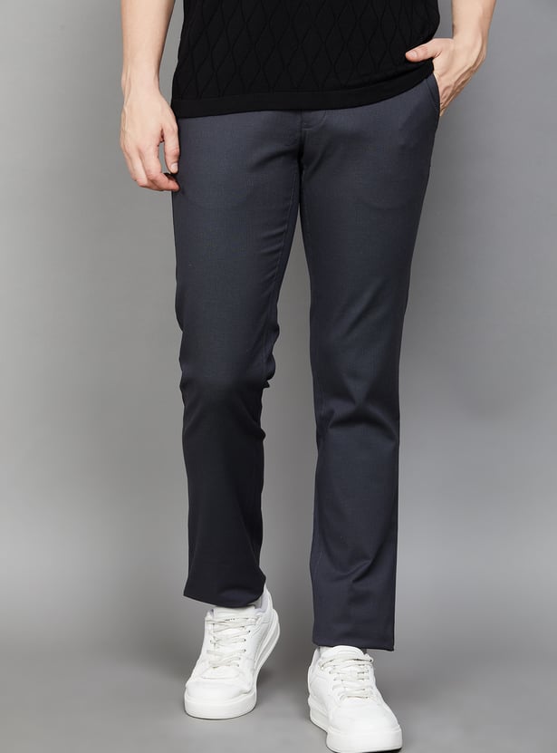 LP SPORT Solid Slim Tapered Trousers