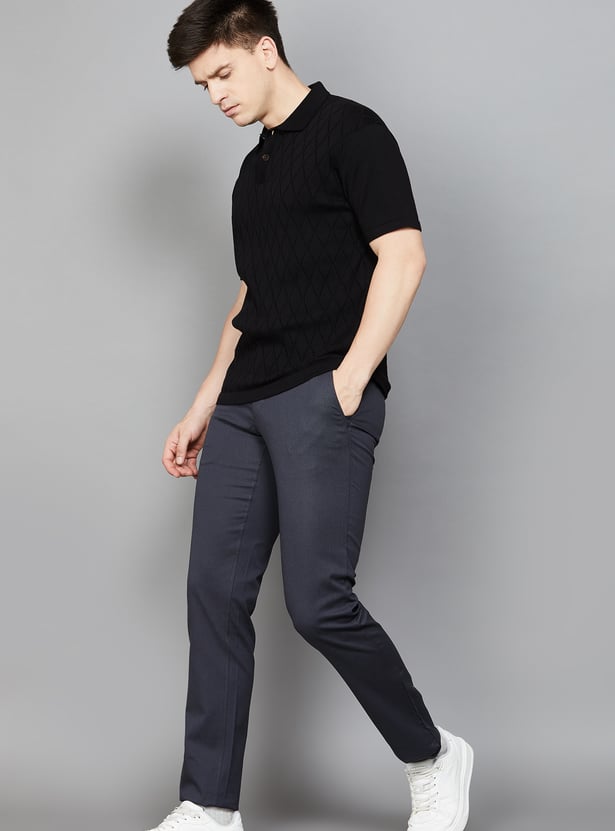 LP SPORT Solid Slim Tapered Trousers