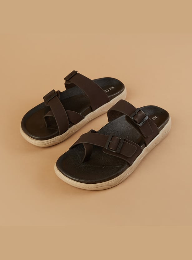 CODE Buckle-Detailed Sandals