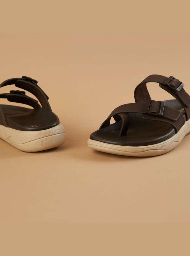 CODE Buckle-Detailed Sandals