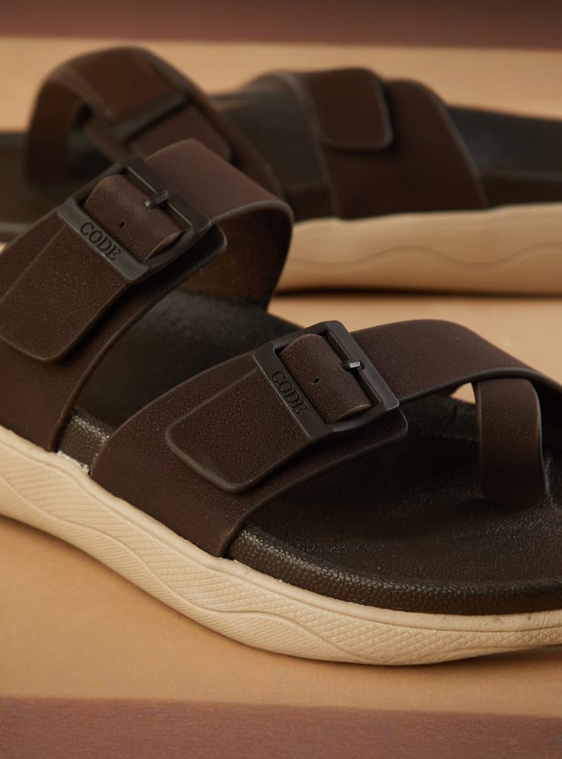 CODE Buckle-Detailed Sandals
