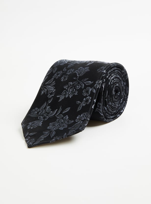 LOUIS PHILIPPE Floral Jacquard Tie
