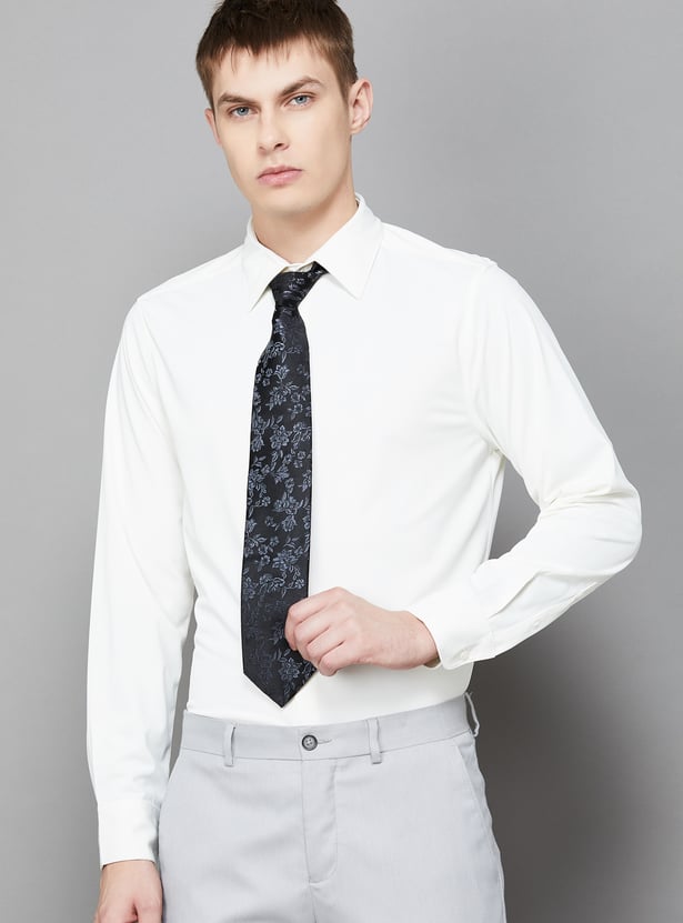 LOUIS PHILIPPE Floral Jacquard Tie
