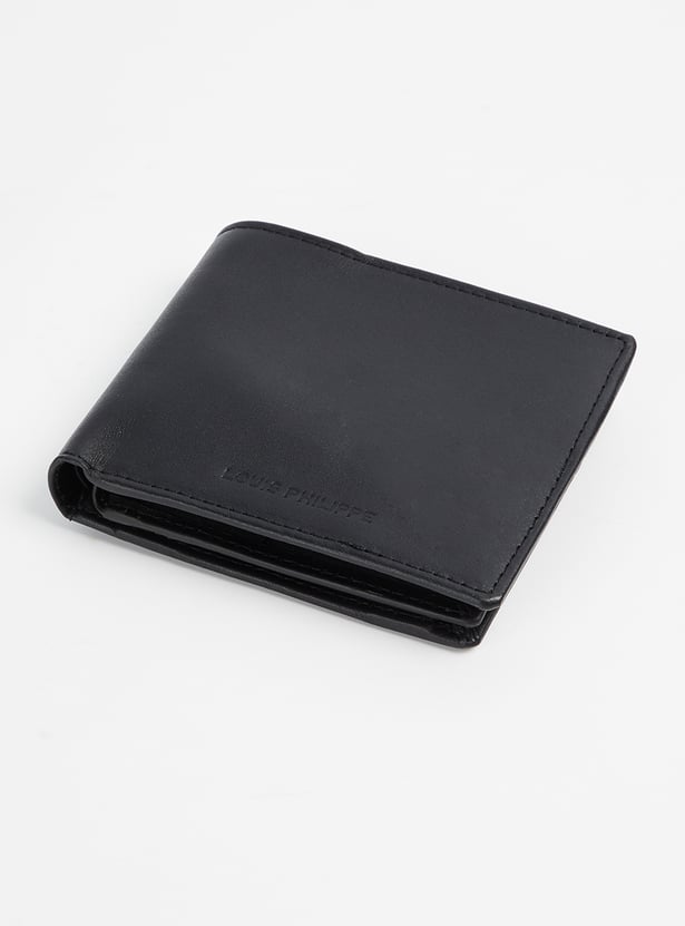 LOUIS PHILIPPE Solid Leather Bi-Fold Wallet