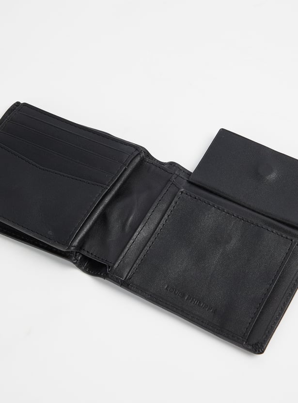 LOUIS PHILIPPE Solid Leather Bi-Fold Wallet