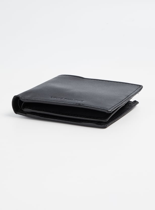 LOUIS PHILIPPE Solid Leather Bi-Fold Wallet
