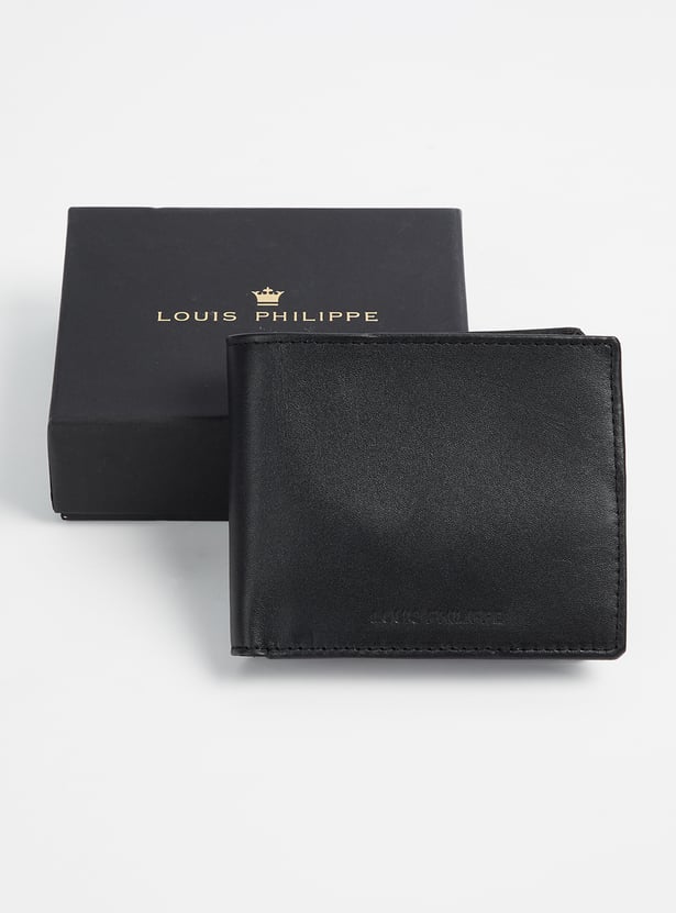 LOUIS PHILIPPE Solid Leather Bi-Fold Wallet
