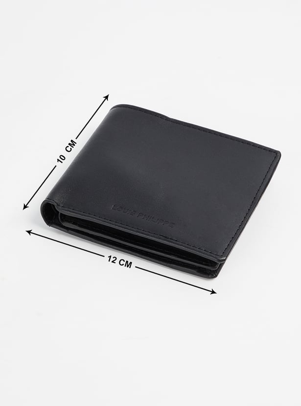 LOUIS PHILIPPE Solid Leather Bi-Fold Wallet