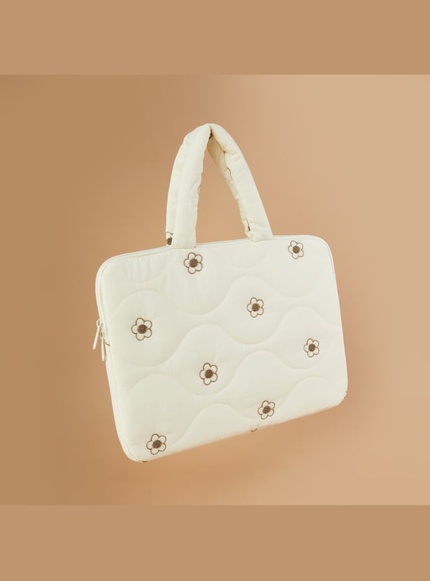 FAME FOREVER Floral Embroidered Laptop Sleeve