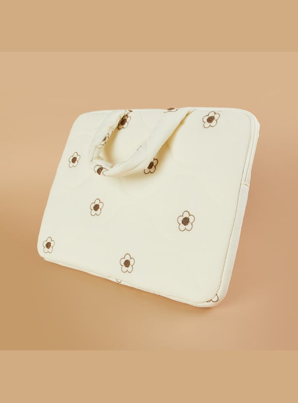 FAME FOREVER Floral Embroidered Laptop Sleeve