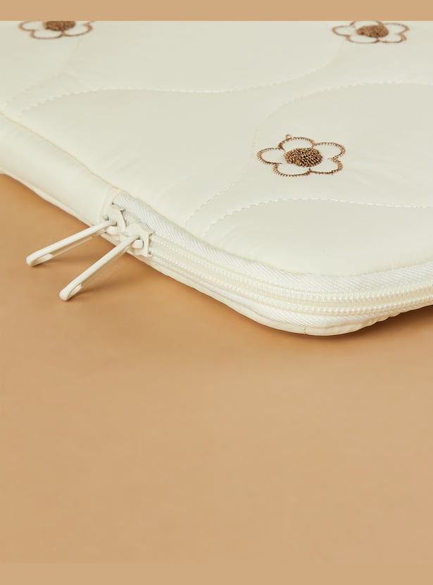 FAME FOREVER Floral Embroidered Laptop Sleeve