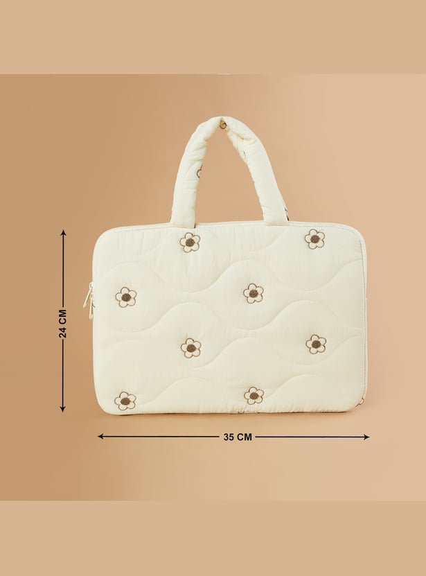 FAME FOREVER Floral Embroidered Laptop Sleeve