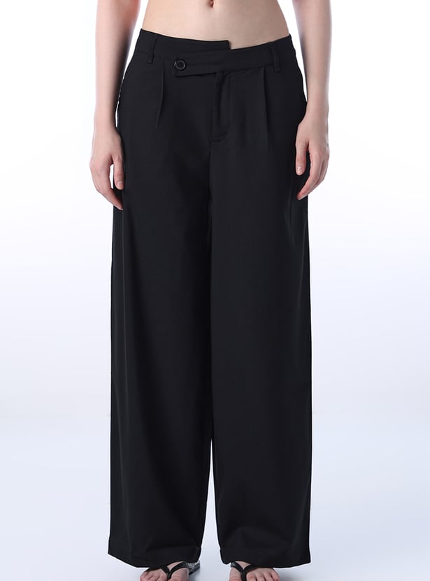ONLY Striped Pleated Flared Trousers