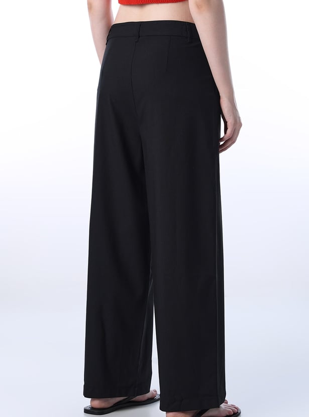 ONLY Striped Pleated Flared Trousers