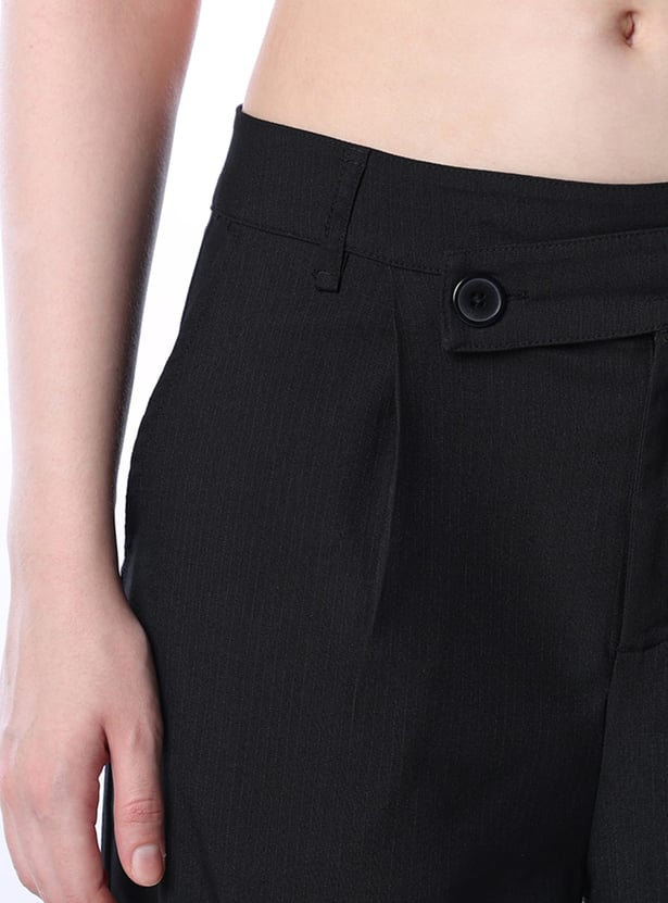 ONLY Striped Pleated Flared Trousers