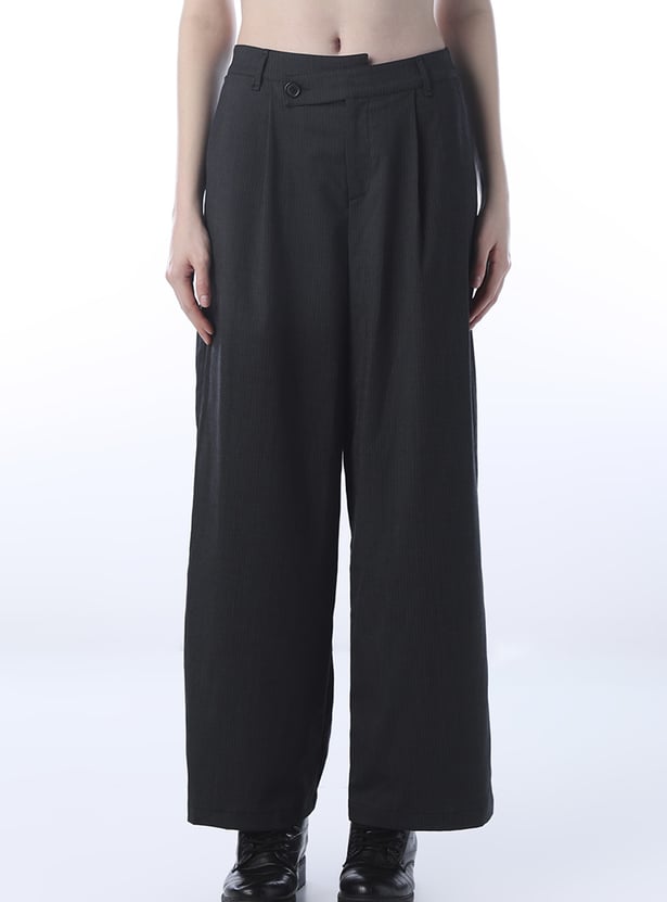 ONLY Striped Pleated Flared Trousers