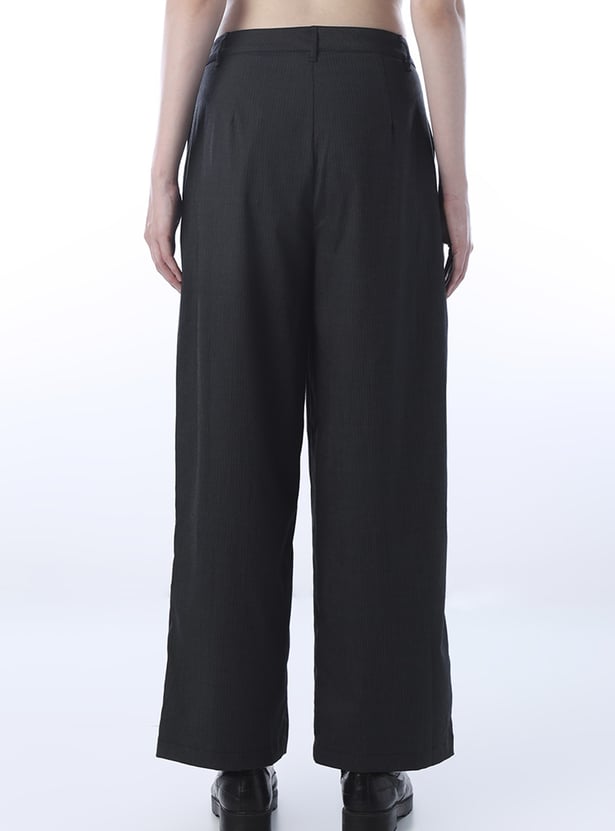 ONLY Striped Pleated Flared Trousers