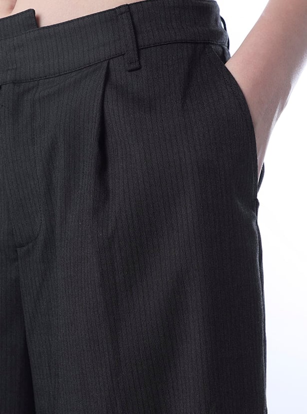 ONLY Striped Pleated Flared Trousers