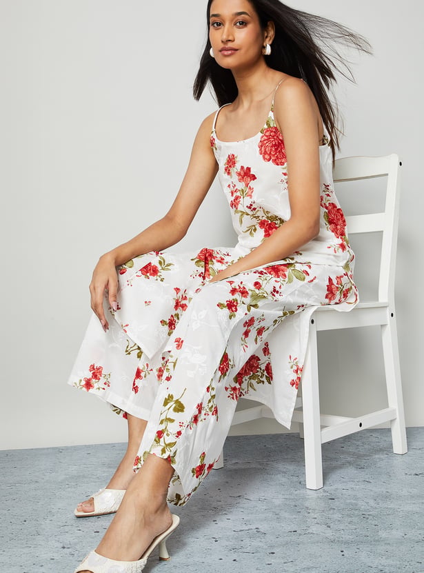 MELANGE Floral Print Palazzos