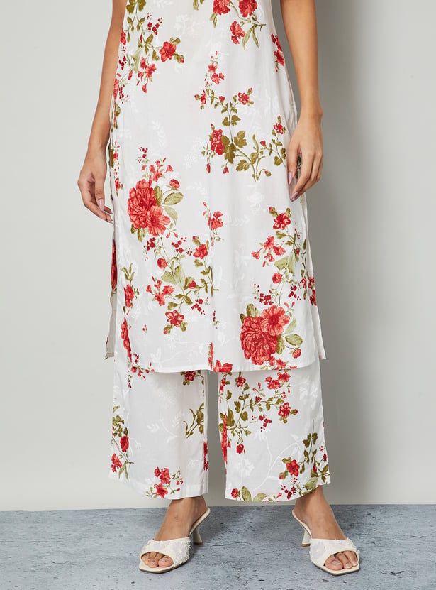 MELANGE Floral Print Palazzos