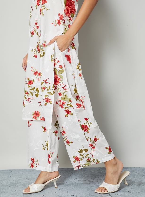MELANGE Floral Print Palazzos