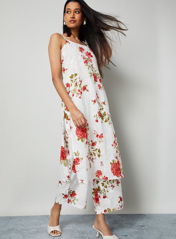 MELANGE Floral Print Palazzos