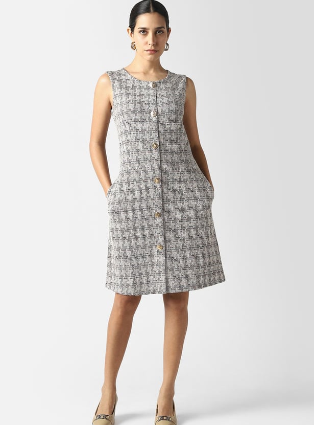 VAN HEUSEN Tweed Sleeveless A-line Dress