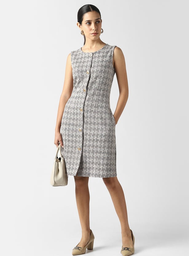 VAN HEUSEN Tweed Sleeveless A-line Dress