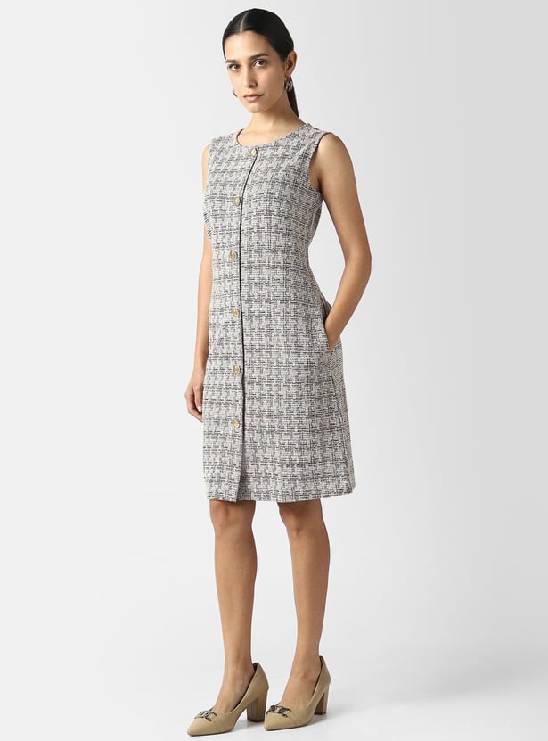 VAN HEUSEN Tweed Sleeveless A-line Dress