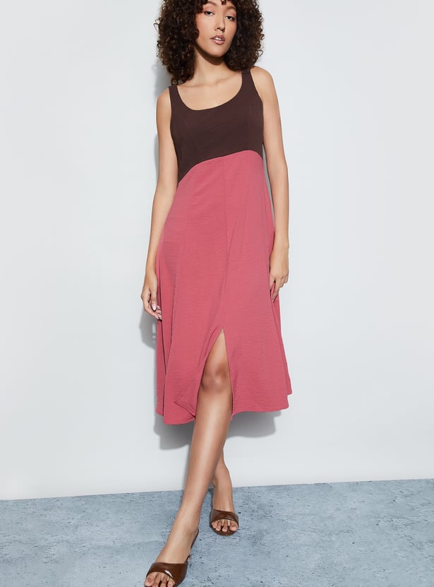 CODE Colourblocked A-Line Dress