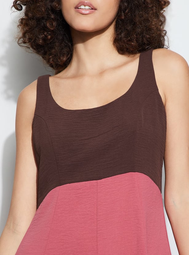 CODE Colourblocked A-Line Dress