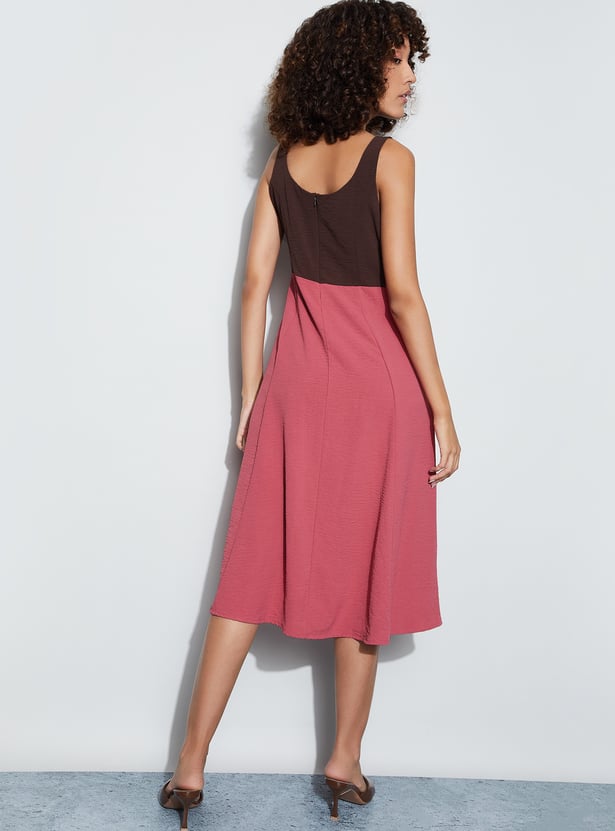 CODE Colourblocked A-Line Dress
