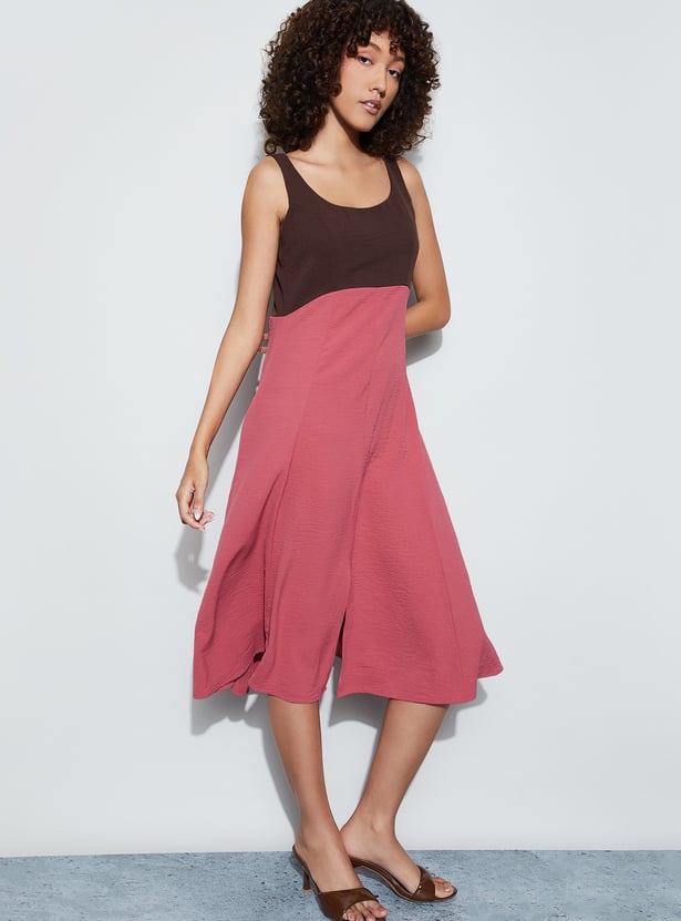 CODE Colourblocked A-Line Dress