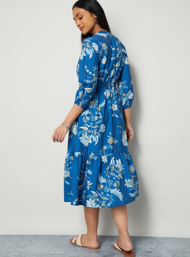 COLOUR ME Floral Print Midi Dress