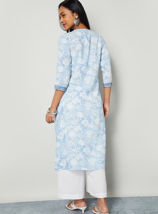 MELANGE Embroidered Yoke Straight Kurta
