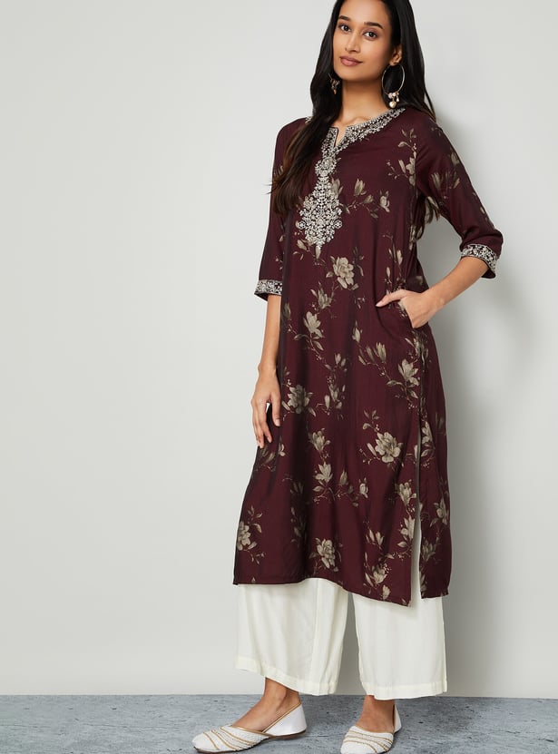 MELANGE Embroidered Straight Kurta