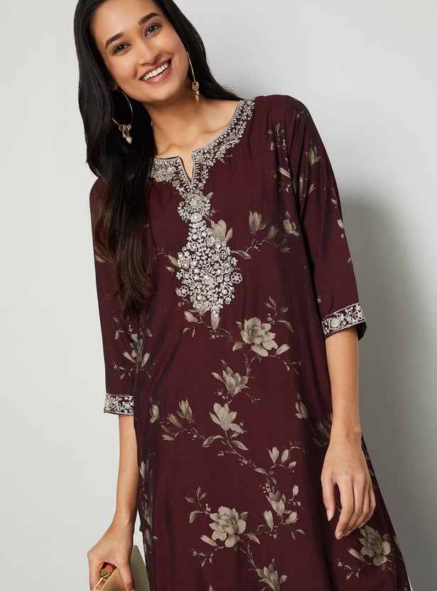 MELANGE Embroidered Straight Kurta