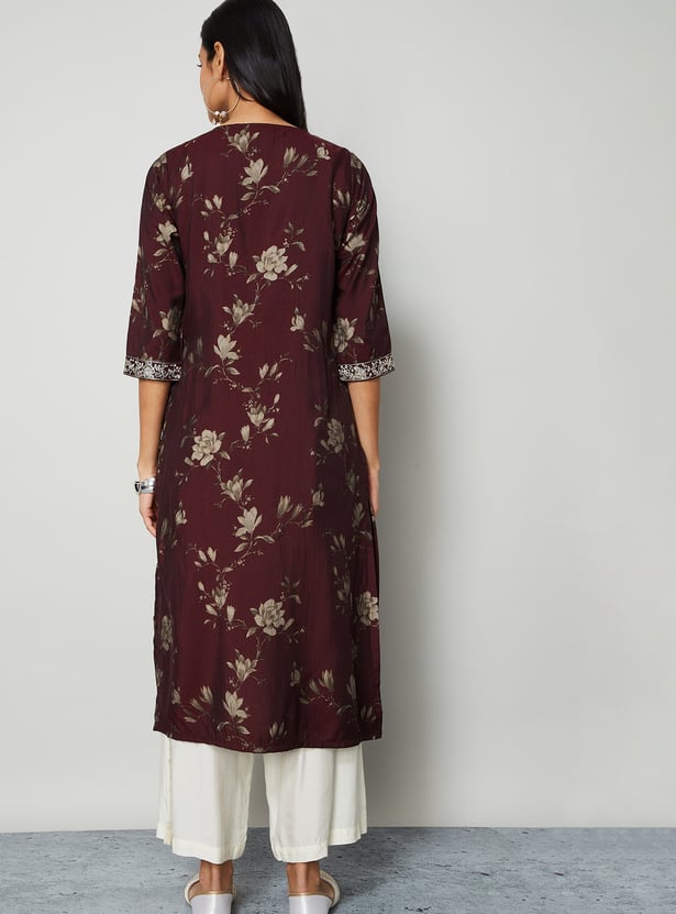 MELANGE Embroidered Straight Kurta