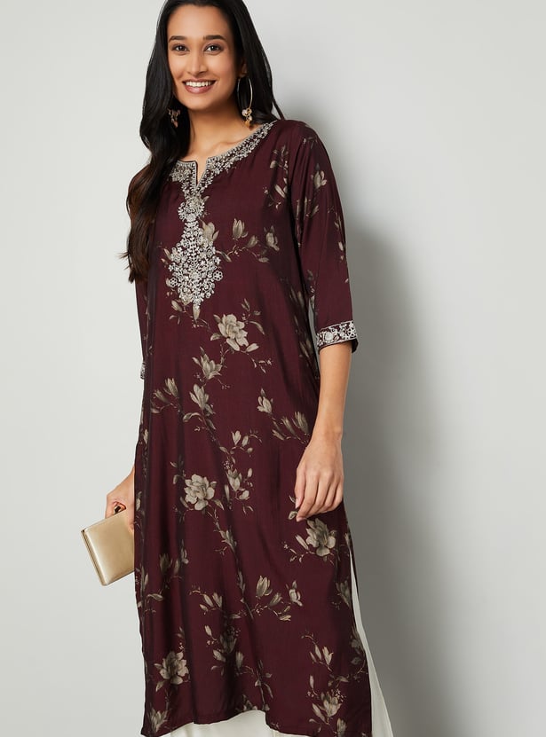 MELANGE Embroidered Straight Kurta