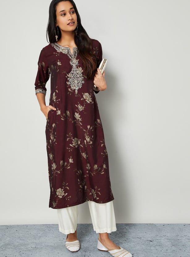 MELANGE Embroidered Straight Kurta