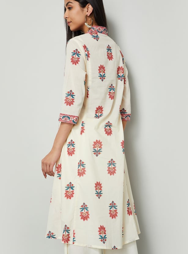 MELANGE Floral Print Flared Kurta