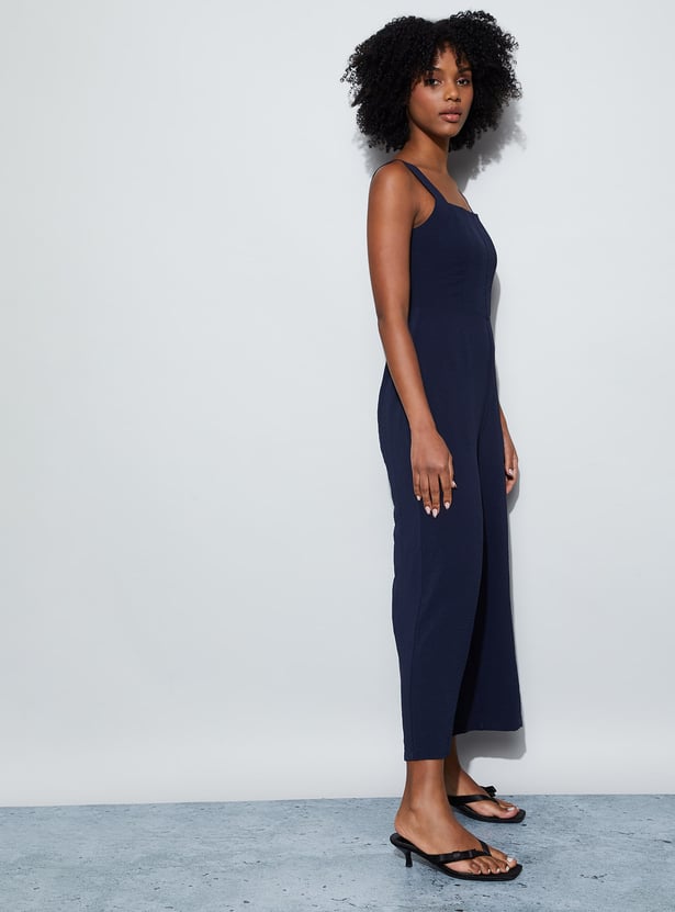GINGER Solid Wide Leg Jumpsuit