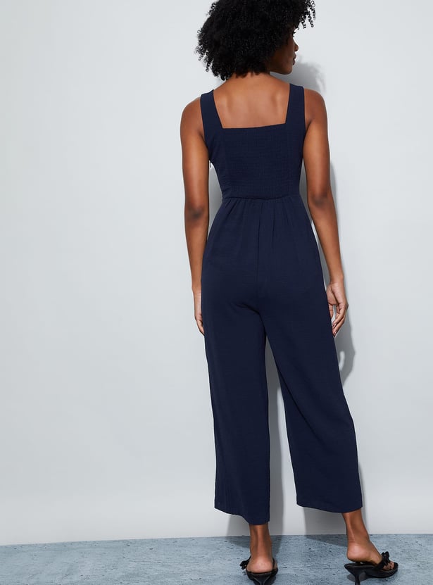 GINGER Solid Wide Leg Jumpsuit