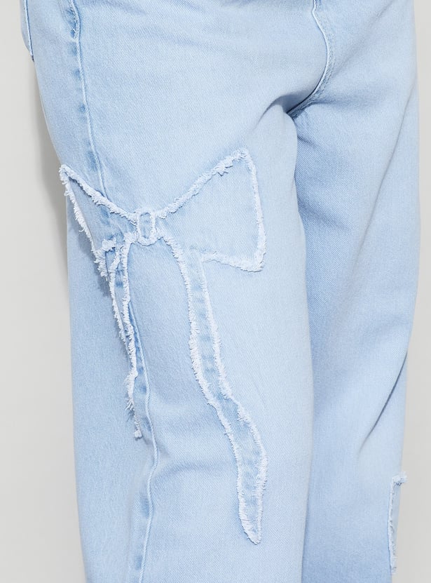 GINGER Appliqued Straight Fit Jeans