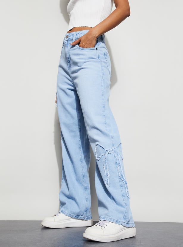 GINGER Appliqued Straight Fit Jeans