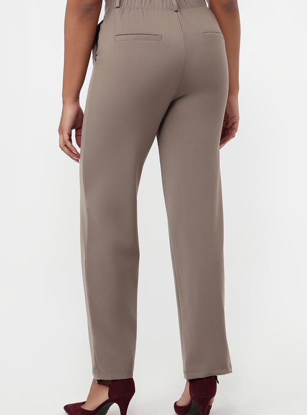KRAUS Solid Straight Fit Trousers