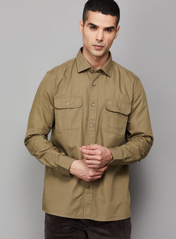 BLACKBERRYS CASUAL Textured Renob Shirt (Regular)