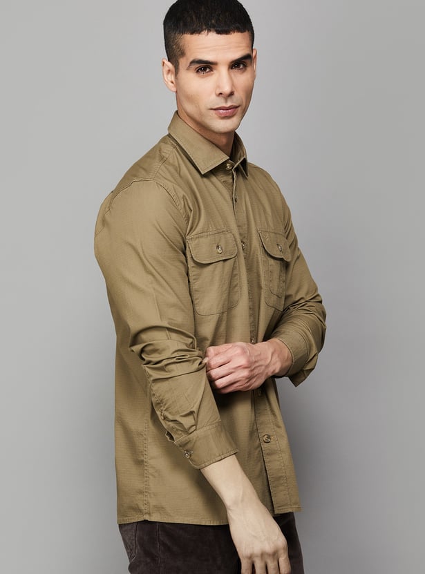 BLACKBERRYS CASUAL Textured Renob Shirt (Regular)