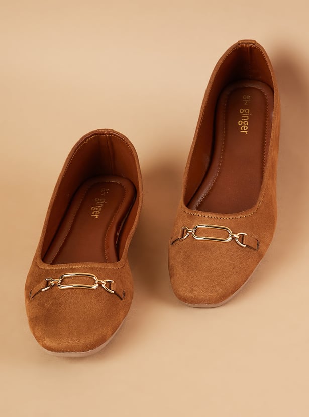 GINGER Horsebit Accent Ballet Flats
