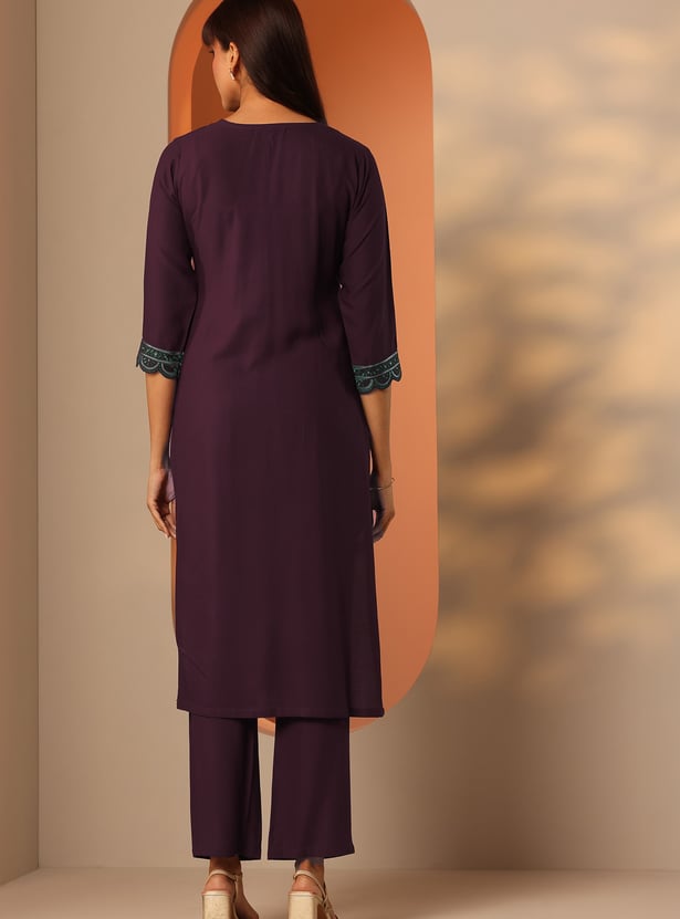 LIBAS Embroidered Straight Kurta Set